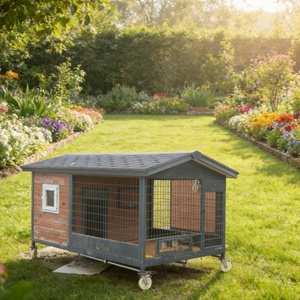 Gamelle Rotative pour Animaux de Compagnie, Maison Pliable, Conception Étanche, Bois et Acier Inoxydable, Facile à Nettoyer, Style Moderne pour Petits Animaux (Tous Types) - Product Image 1