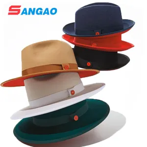 Wholesale ladies felt church hat with red bottom fedora hats for women or man