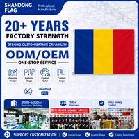 Drapeau roumain personnalisé de 3x5 pieds ; Drapeau promotionnel extérieur en polyester non tissé ; Signalétique imprimée numériquement résistante aux UV
