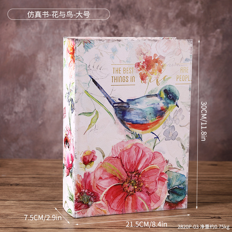 2820P-03 หนังสือจำลอง - ดอกไม้และนก - ขนาดใหญ่