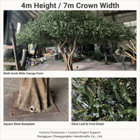 Grand arbre artificiel réaliste de type olivier pour la décoration intérieure et extérieure des restaurants et hôtels