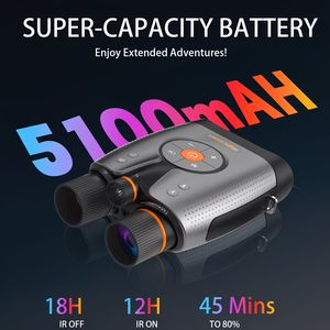 Jumelles de vision nocturne infrarouge 4K réelles avec télémètre et zoom 8x, lunettes de vision nocturne réglables sur 7 niveaux jour/nuit, objectif 25 mm 10x - Product Image 5