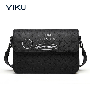 Túi đeo chéo nam phong cách cổ điển thời thượng, chất liệu da PU cao cấp, màu đen, họa tiết logo chéo - Product Image 2