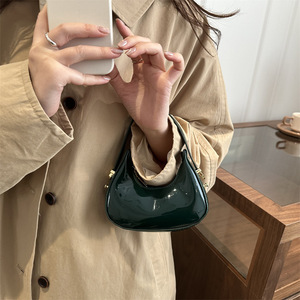 <span class=keywords><strong>Sac</strong></span> à main de luxe français de niche, mini <span class=keywords><strong>sac</strong></span> pour femme en polyester, style étranger exquis, fermeture éclair demi-lune, tendance - Product Image 3