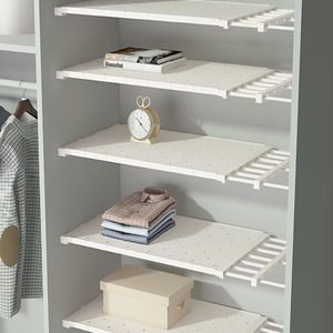 Étagère de tension pour placard et support de rangement métallique extensible, organisateur réglable, séparateur de compartiments DIY pour armoire, placard, garde-robe - Product Image 5