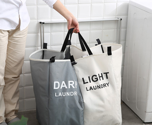JUSTOP de la tela de Oxford modernos para el hogar <span class=keywords><strong>2</strong></span> secciones de lavandería cesta Color plegable cesta de lavandería - Product Image 4