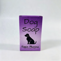 Boîtes cadeaux pliantes en papier recyclé à dégradé violet avec logo personnalisé en gros pour savon artisanal pour animaux de compagnie