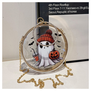 Sac à cosmétiques transparent en PVC JIANUO, sac à main en acrylique avec chaîne, sacs de soirée pour filles - Product Image 1