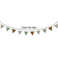 Guirlandes de fanions en tissu lavable pour la décoration de fête d'anniversaire, fanions triangulaires