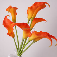 E-1142 Grosir Dekorasi Dalam dan Luar Ruangan Bunga Buatan Sutra Calla Lily Kecil Bunga Buatan Putih Merah Kuning Lily