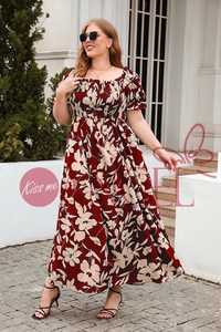 KISS ME angelo plus-size da donna abito casual da vacanza stile bohémien francese elegante abito di media lunghezza - Product Image 3
