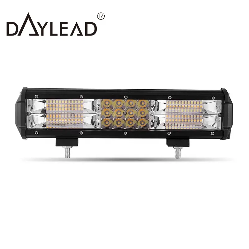 شريط إضاءة ثلاثي الصف من Daylead بقوة 240 واط و12 فولت مزود بإضاءة ليد للطرق الوعرة وضوء ليد للقيادة والعمل