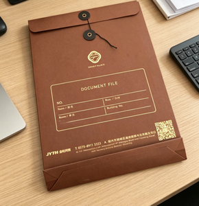 Portafoglio di Lusso Personalizzato Marca Oufei, Busta <span class=keywords><strong>A4</strong></span> in Carta <span class=keywords><strong>Kraft</strong></span> con Logo in Lamina d'Oro per Agenzie Immobiliari - Product Image 2
