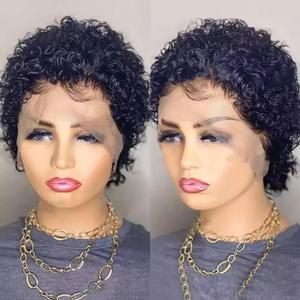 วิกผมบราซิลแบบ <span class=keywords><strong>Pixie</strong></span> Cut ขนาด 6 นิ้ว 13x1  พร้อมเชือกผูกด้านหน้า  ทำจากผมแท้  แบบสั้นหยิก  วิกผมลูกไม้ HD ทนความร้อน  สำหรับผู้หญิงชาวยุโรปและอเมริกา - Product Image 5