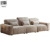 Zeitgenössisches Chesterfield-Stil Minimalistisches Chenille-Sofa mit Abnehmbarer Hoher Rückenlehne, L-förmiges Dreisitzer-Wohnzimmer-Set