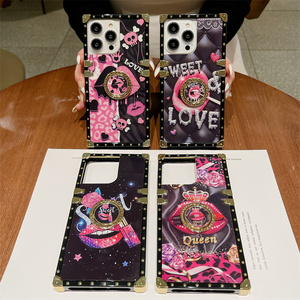 2024 Street Fashion Glitter Love Kiss <span class=keywords><strong>rosa</strong></span> rossetto con stampa di labbra quadrato custodia per ragazze per <span class=keywords><strong>iPhone</strong></span> 16 <span class=keywords><strong>Cover</strong></span> per cellulare - Product Image 6