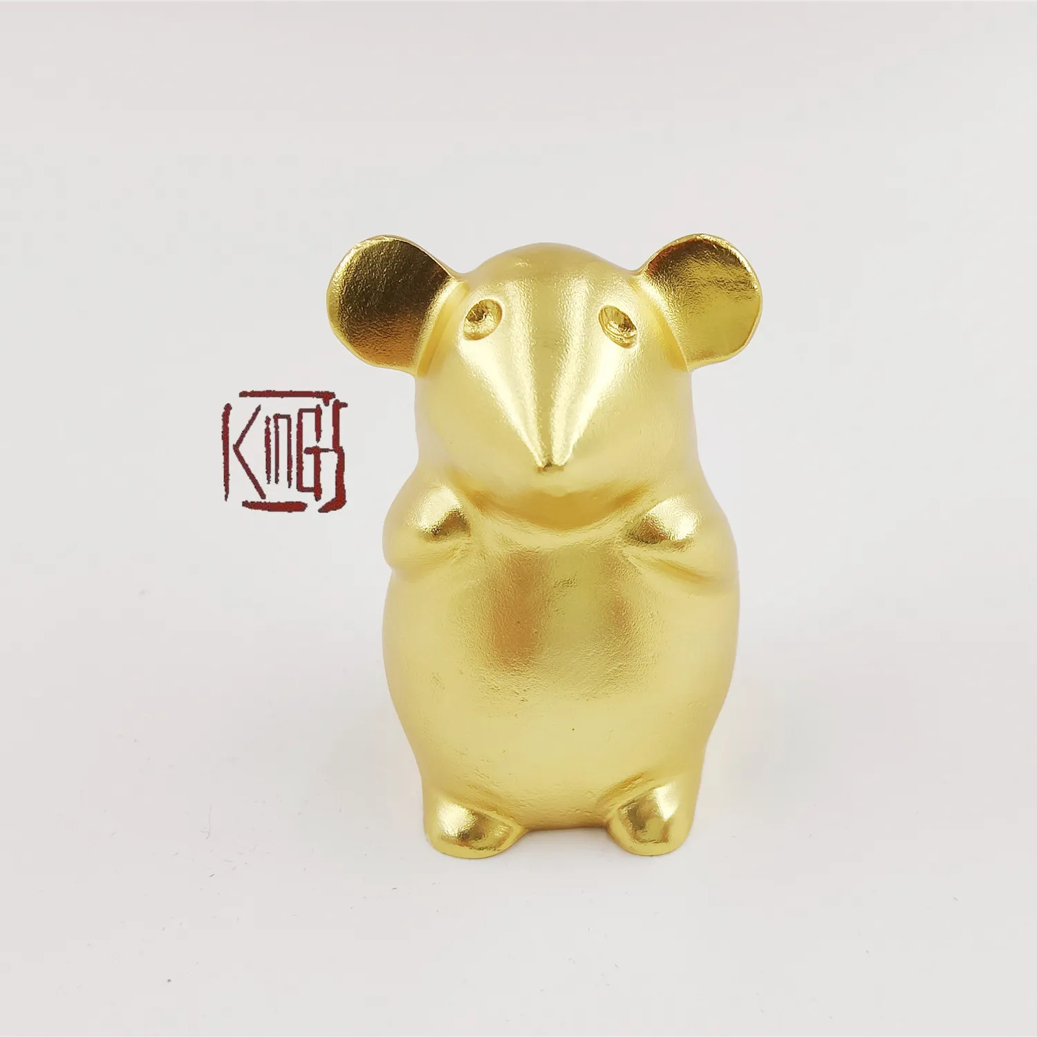 Chinese Zodiac Animal Rat Brass Ornament Golden Colored Home Decoration Gift