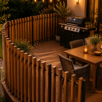 Système de clôture de jardin en composite bois-plastique (WPC) durable et anticorrosion, avec design à lattes verticales pour balcons, vente en gros