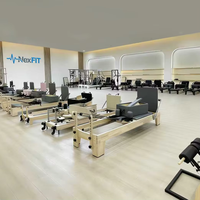 Lit de Pilates Portable et Réglable Certifié CE, Équipement de Gymnastique Intérieur pour Studio, Machine de Sport pour le Remodelage Corporel et la Santé, en Chêne Blanc