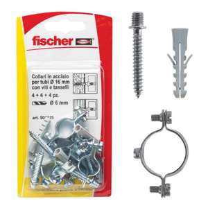 FISCHER - 504622 Abrazadera de tubería K - EAN 8001132046227 ELEMENTOS PARA FIJACIÓN DE ABRAZADERAS METÁLICAS - Product Image 1