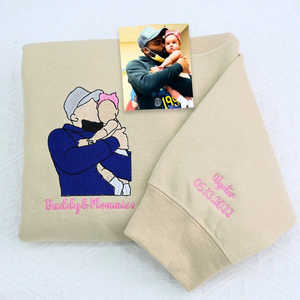 <span class=keywords><strong>Sweat</strong></span>-shirt à capuche <span class=keywords><strong>personnalisé</strong></span> père fille motif solide brodé <span class=keywords><strong>Sweat</strong></span>-shirt <span class=keywords><strong>personnalisé</strong></span> Photo hiver col à capuche cadeau parfait pour <span class=keywords><strong>papa</strong></span> - Product Image 5