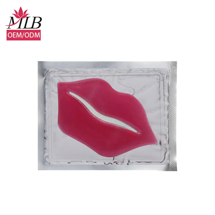 Cheap collagen crystal mouth red lip mask custom-made oem cherry shiny lip patch beauty skin care for lip