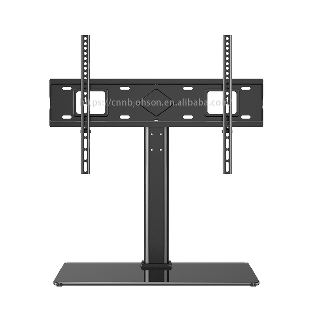 NBJOHSON High Quality TV Stand Mount Glass Base VESA 600*400mm Universal Swivel Tabletop TV Stand