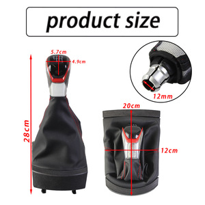 Car Gear <b>Knob</b> Leather 5-Speed 6-Speed Set For Seat Ibiza 02-10 Ergonomic <b>Shift</b> <b>Knob</b> - Product Image 4