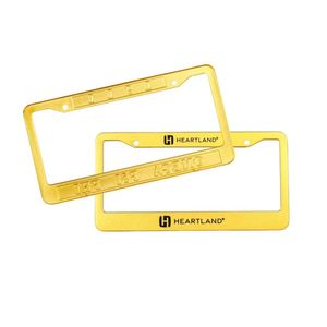 Marco de Matrícula de Coche de Aluminio Dorado con Número Personalizado y Logotipo Personalizado, Venta al Por Mayor de Fábrica - Product Image 1