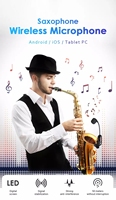 Microphone d'instrument sans fil professionnel UHF pour saxophone trompette sax récepteur sans fil émetteur prise de portée 50M