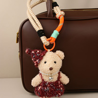 Pendentif Ours en Coton Fait Main, Petit Cadeau, Breloque pour Sac, Porte-clés Peluche, Jouet Poupée, Vente en Gros pour Couples, Cadeaux Promotionnels
