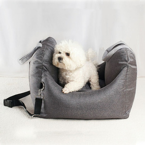 Siège d'auto pour <span class=keywords><strong>chien</strong></span> Siège d'appoint pour animaux de compagnie Lit de voiture pour <span class=keywords><strong>chien</strong></span> de voyage avec poche de rangement et <span class=keywords><strong>laisse</strong></span> de sécurité à clipser, lit pour <span class=keywords><strong>chien</strong></span> <span class=keywords><strong>en</strong></span> peluche douce - Product Image 2