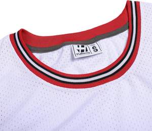 Venta al por mayor de los hombres de malla atlética Baloncesto Jersey con cuello en V Hip Hop Deportes Camisas Fans Tank Top - Product Image 3