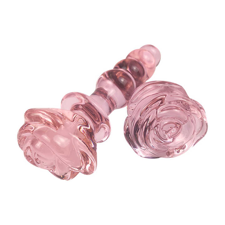 Hot Sale Rose Flower Glass Anal Plug Big Dildo Butt Plug Adult Toys for  Women Masturbation