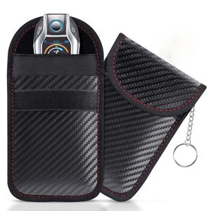 Modellen draagbare Faraday anti-diefstal beschermende RFID-afschermende sleutelhanger van waterdicht carbon fiber PU leer - Product Image 4