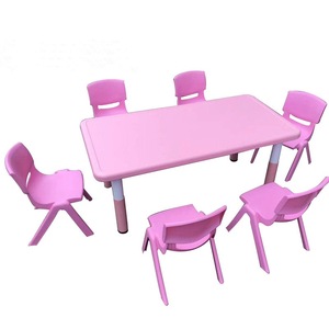 Miúdo colorido Ajustável Mesa e Cadeira CE Jardim de Infância Móveis Plástico Durável Criança Kids Party Tabelas Personalizar Ce Moderno