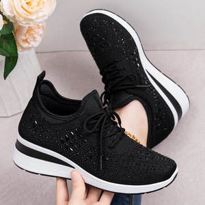 Zapatillas deportivas casuales de mujer con cordones, transpirables, de malla, cómodas, con aumento de altura, versátiles, Primavera 2026, Novedad transfronteriza para mamás - Product Image 2
