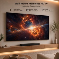 TV Pintar Android QLED 4K UHD 120Hz 55-100 Inci, LED Langsung, HDR10+, Remote Suara, Dudukan VESA, Layar Besar untuk Ruang Tamu Rumah
