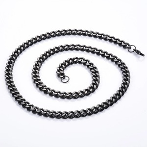 Collier chaîne gourmette cubaine Miami à maillons épais en acier inoxydable pour homme et femme, noir, style punk, hip-hop, rock, choker, bijou en métal, cadeau - Product Image 6
