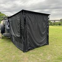 Tente de toit de voiture tout-terrain imperméable avec auvent coulissant, poteaux en aluminium et pare-soleil en polyester pour l'extérieur
