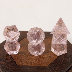 Feeron vente en gros de pierres précieuses naturelles mdn jeu de dés 7 pièces motif étoile dorée tranchant polyédrique écologique Durable <span class=keywords><strong>RPG</strong></span> - Product Image 3