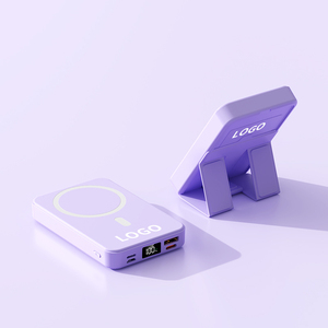 Batterie externe sans fil haute capacité 10000 mAh avec affichage numérique, support <span class=keywords><strong>mobile</strong></span> et sorties USB et Type-C - Product Image 1