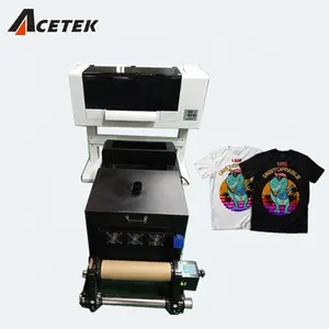 A3 DTF inkjet printer xp600 i3200 i1600 head transfer t-shirt printing machine direct to film print With Powder Shaking Dryer