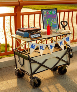 Troli Kemah listrik lipat, keranjang belanja luar ruangan gerobak tangan Off Road Trailer bagasi portabel piknik Kemah - Product Image 5