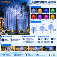 Arbre lumineux TOPREX en fibre optique blanche avec LED 30W DC24V, design saule, pour allée de mariage, lieu de cérémonie et toile de fond de réception