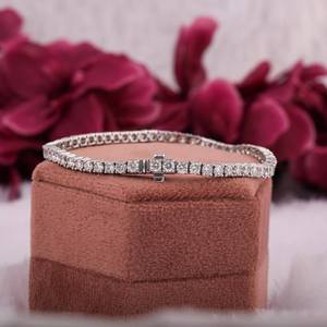 Bracelet à maillons en moissanite taille ronde, plaqué argent sterling 925, style hip-hop, bijoux de mode unisexe, cadeau d'anniversaire - Product Image 1