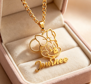 <span class=keywords><strong>Collier</strong></span> personnalisé avec nom de personnage de dessin animé, lettre, <span class=keywords><strong>collier</strong></span> pour filles, bijoux en acier inoxydable, <span class=keywords><strong>collier</strong></span> avec initiale de dessin animé - Product Image 1