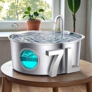 7L Stainless Steel Heated Pet Water Fountain Automatic Cat Dog Drinking Bowl & Feeders Winter Large Capacity Multi Pets - Product Image 1