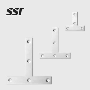 Supports d'angle réglables à 90 degrés en zinc galvanisé pour meubles, accessoires de porte et fenêtre, codes en L, en T et droits - Product Image 1