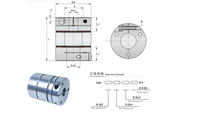 Accouplement flexible en aluminium à double plaque pour servomoteur, haute efficacité de transmission, anodisation en option, personnalisable OEM